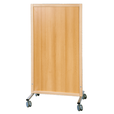 Trennwand fahrbar, mit Melamin-Fläche, vorn/hinten Füllung mit Dekor