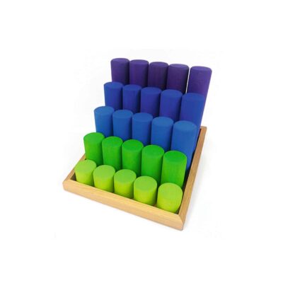 Säulentreppe grün/blau