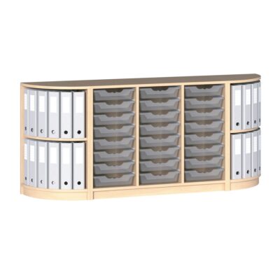 "AARON" Regalsystem mit 24 ErgoTray-Boxen und 2 Viertelkreiecken