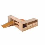 „LINDA“ Regalsystem mit Durchkrabbelschrank, Regal, Eckkasten und Schrank mit 4 Massivholzschüben - FRS K8 1