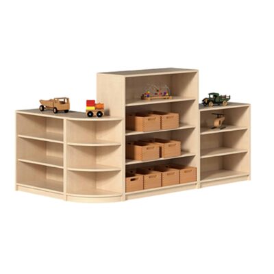 "ROBERT" Regalsystem mit Viertelkreisecke und Materialkästen