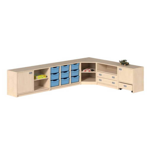 FRSK9 „MAYA“ Regalsystem mit ErgoTray-Boxen, Dekorschüben und Türen - FRSK9