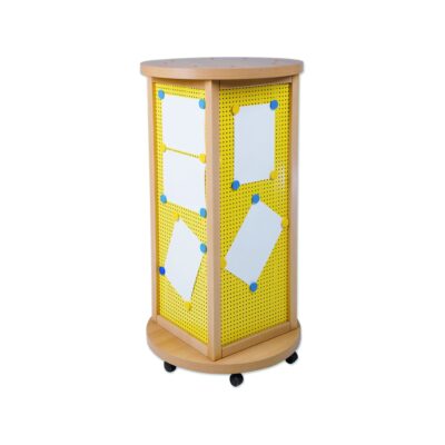 Litfaßsäule, Infosäule in Quaderform mit Lochblechfüllung, fahrbar