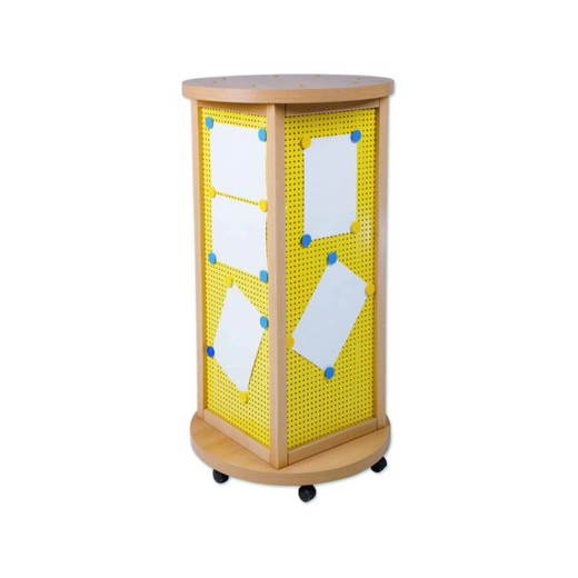 LS LB 119 Litfaßsäule, Infosäule in Quaderform mit Lochblechfüllung, fahrbar - LS LB 119
