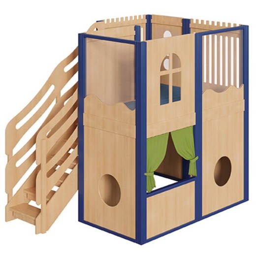 SBG2301 Große Spielburg mit Treppe und Kasperle-Theater - SBG2301