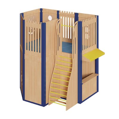 Große Spielburg mit Sprossenwand und Kaufladen