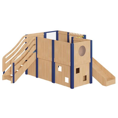 Mittlere Spielburg mit Treppe und Rutsche (versetzt)