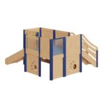 Mittlere Spielburg mit Treppe, Rutsche und Sprossenwand - SBM2401B