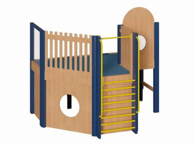 Mittlere Spielburg mit Sprossenwand