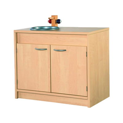 Spielspülenschrank mit Türen und Spülbecken