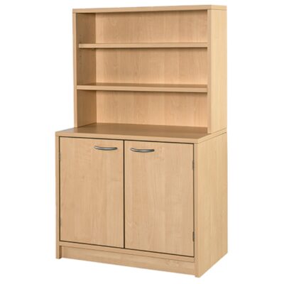 Puppenanrichte mit Doppeltür und Regalaufsatz