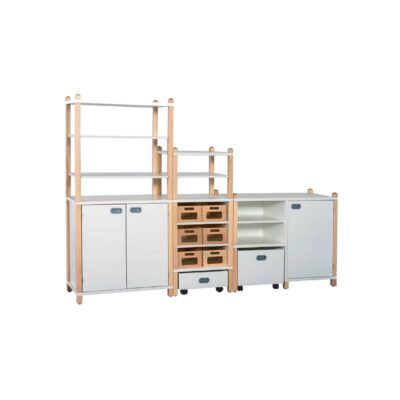 "CHRISTOPH" Stollenregalsystem mit Eigentumskästen, Türen und Rollkästen