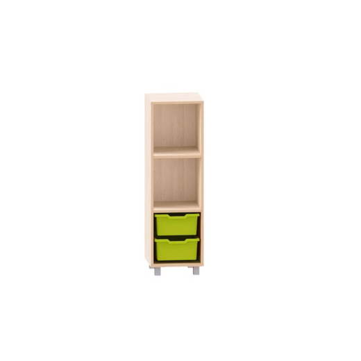 MKS025 Regal mit 2 großen ABS-Boxen und 2 Böden, obere Fächer frei - MKS025