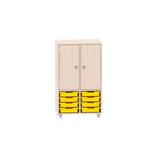 MKS053 Regal mit 8 ABS-Boxen unten und 2 Türen oben, 2 Böden - MKS053