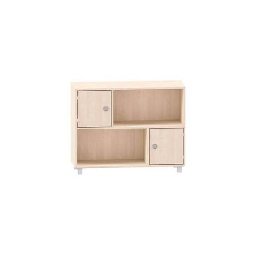 MKS074 Sideboard mit 2 Türen Diagonal zueinander und 2 mittelgroße Fächer links und rechts - MKS074