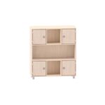 Sideboard mit 2 Böden, oberes und unteres Fach mit links und rechts Türen und Mitte offen und mittleres Fach offen - MKS076