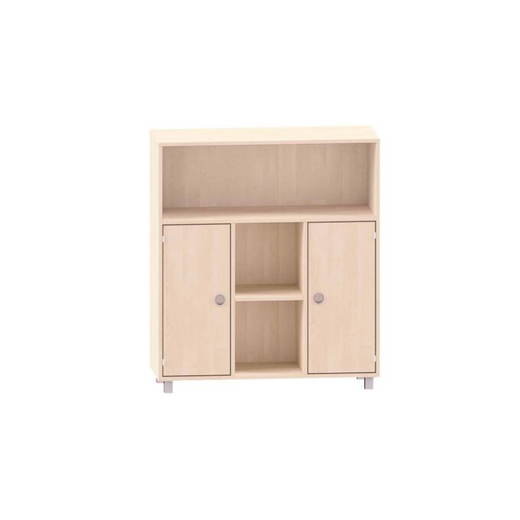 MKS077 Sideboard mit einem großen Fach oben, 2 kleine Fächer in der Mitte und 2 mittlere Türen links und rechts - MKS077