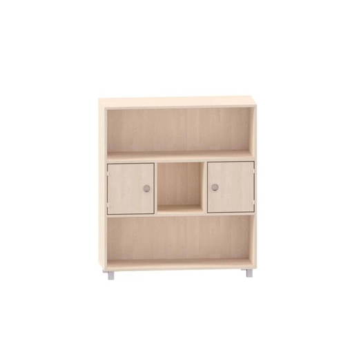 MKS080 Sideboard mit 2 Böden, oberes und unteres Fach offen, mittleres links und rechts Türen - MKS080