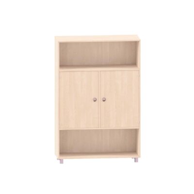 Schrank mit 3 Böden, oben und unten offen, mittleres mit Türen