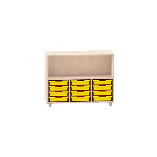 MKS085 Sideboard mit einem Boden, 12 kleinen ABS-Boxen unten, oberes Fach frei - MKS085