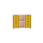 Sideboard mit einem Boden, 8 ABS-Boxen rechts und 8 ABS-Boxen links, mittiges Fach frei - MKS086