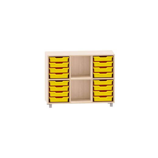 MKS086 Sideboard mit einem Boden, 8 ABS-Boxen rechts und 8 ABS-Boxen links, mittiges Fach frei - MKS086