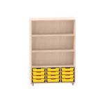 Sideboard mit 3 Böden, obere Fächer frei, unten 12 ABS-Boxen - MKS088