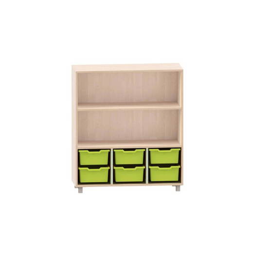 MKS091 Sideboard mit 2 Böden, obere Fächer frei, unten 6 ABS-Boxen - MKS091