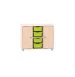 Sideboard mit einem Boden, links und rechts Türen und mittig 4 große ABS-Boxen - MKS102