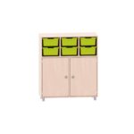 Sideboard mit 2 Böden, oben 6 große ABS-Boxen und unten 2 Türen - MKS104
