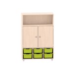 Sideboard mit 3 Böden, oben freies Fach, mittig 2 Türen und unten 6 ABS-Boxen - MKS107