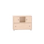 Sideboard mit einem Boden, oben links und rechts je eine Tür in der Mitte freies Fach und unten ein Schubkasten - MKS111