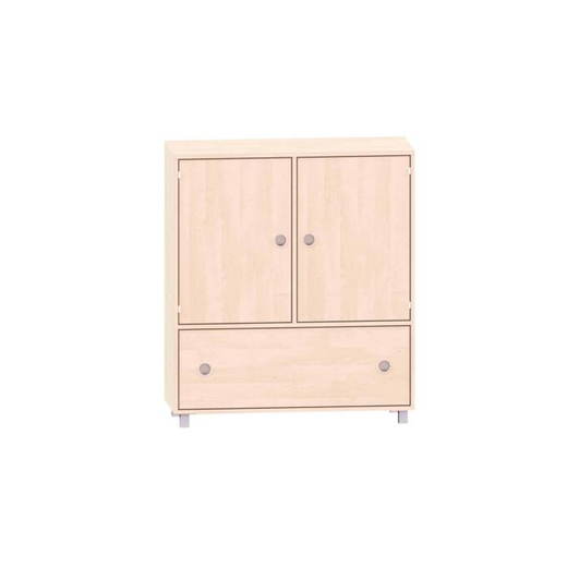 MKS114 Sideboard mit 2 Böden, oben 2 Türen und unten ein Schubkasten - MKS114