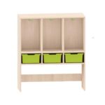 Garderobenregal mit 3 getrennten Fächern oben und 3 ABS-Boxen unten - MKS134