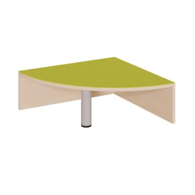 Viertelkreispodest 70x70 cm Bogenbereich offen, mittig mit Stütze mit Linoleum