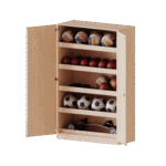 Ballschrank, 5 Ordnerhöhen – 4 Einlegeböden mit Aufkantung für Bälle – Serie evo180 - ballschrank