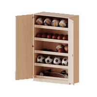 Ballschrank, 5 Ordnerhöhen - 4 Einlegeböden mit Aufkantung für Bälle - Serie evo180