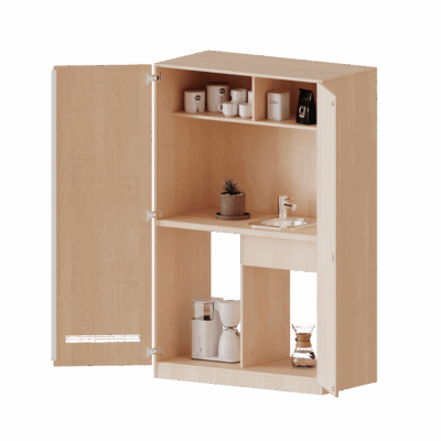 Schrankküche, 5 Ordnerhöhen - Spüle ohne Abtropf, Platz für Kühlschrank - Serie evo180