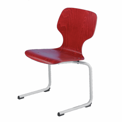 Freischwinger Kufenstuhl mit Rundrohrgestell