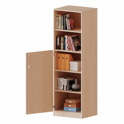 Kombischrank, 5 Ordnerhöhen, Tür unten (3 OH), oben 2 offene Fächer - Serie evo180