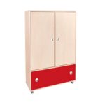 Sideboard mit einem Boden, oben links und rechts Türen, Mitte freies Fach und unten zwei Schubkästen - regalmitschubkaestenundtueren