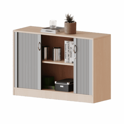 Schrank mit Rollo, 2 Ordnerhöhen - Serie evo180