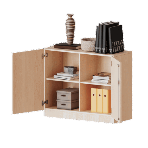 schrank2tuerenmitmittelwand Schrank mit zwei Türen und Mittelwand, 2 Ordnerhöhen – Serie evo 180 - schrank2tuerenmitmittelwand
