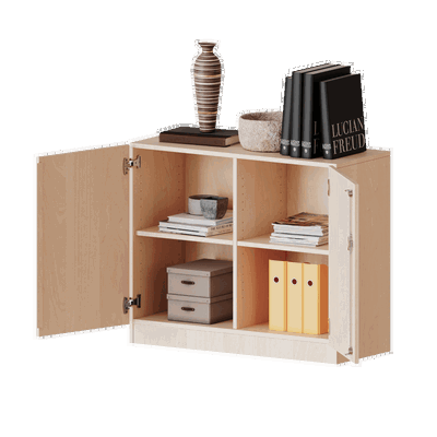 Schrank mit zwei Türen und Mittelwand, 2 Ordnerhöhen – Serie evo 180
