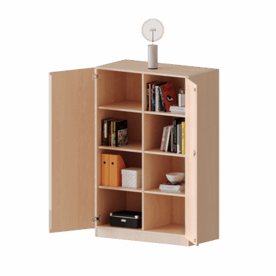 Schrank mit zwei Türen und Mittelwand, 4 Ordnerhöhen – Serie evo 180