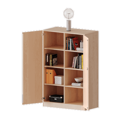 Schrank mit zwei Türen und Mittelwand, 4 Ordnerhöhen – Serie evo 180