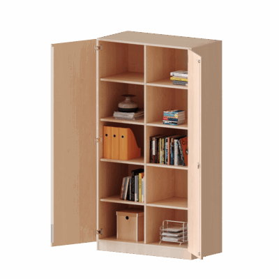 Schrank mit zwei Türen und Mittelwand, 5 Ordnerhöhen – Serie evo 180