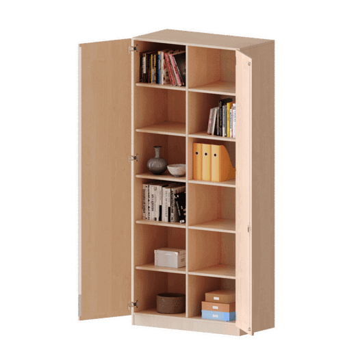schrank2tuerenmitmittelwand6oh Schrank mit zwei Türen und Mittelwand, 6 Ordnerhöhen – Serie evo 180 - schrank2tuerenmitmittelwand6oh