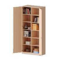 Schrank mit zwei Türen und Mittelwand, 6 Ordnerhöhen – Serie evo 180