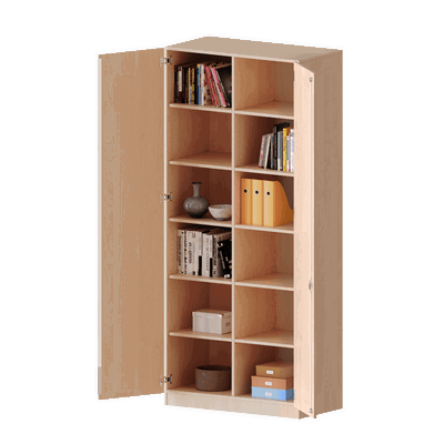 Schrank mit zwei Türen und Mittelwand, 6 Ordnerhöhen – Serie evo 180